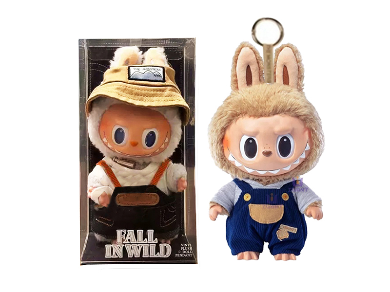 8" Plush Vinyl Labubu Doll Keychain With 1 Card(Two Sets Of Clothes)