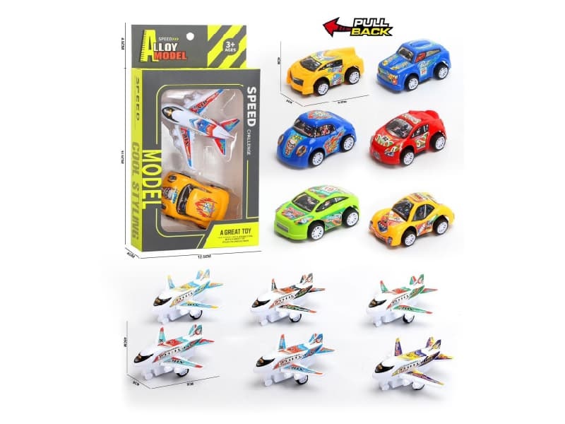 Pull Back Airplane With Racing Car