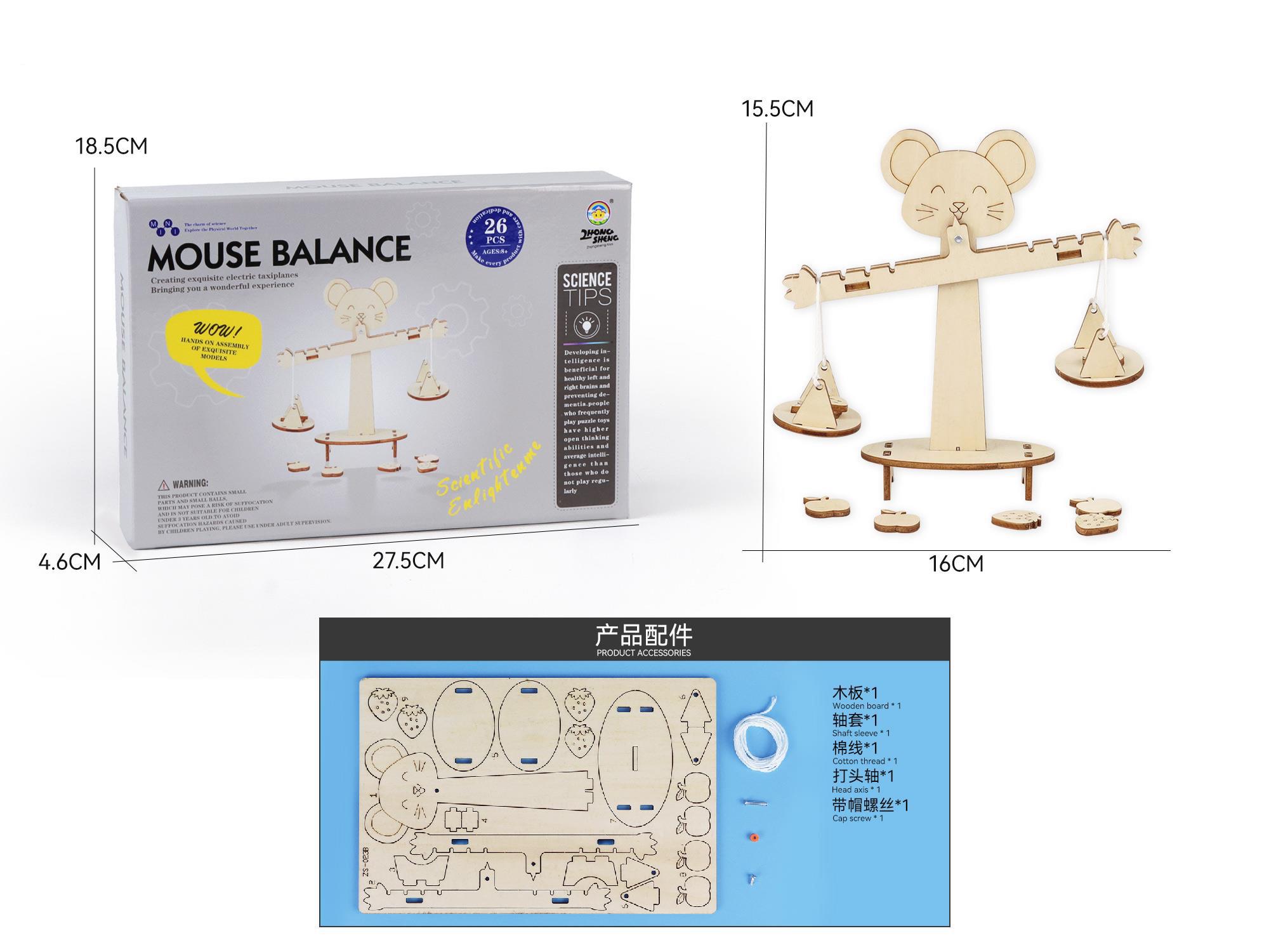 Wooden Science And Education Experiment - Cute Mouse Balance (16Pcs)