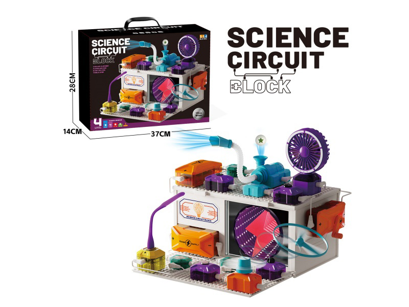 Circuit Building Blocks: Electric Fan + Vacuum Cleaner + Bamboo Dragonfly Small Fan + Small Desk Lamp