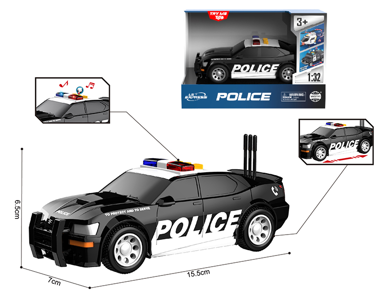 1:32 Friction American Police Car(Sound & Lights)