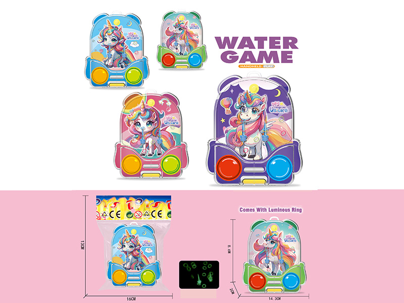 Transparent Unicorn Mini Schoolbag Water Game Toy(Comes With Luminous Ring)