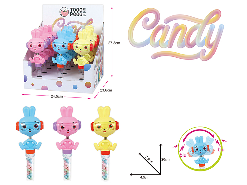 Rabbit Whistle Candy Toys 12pcs