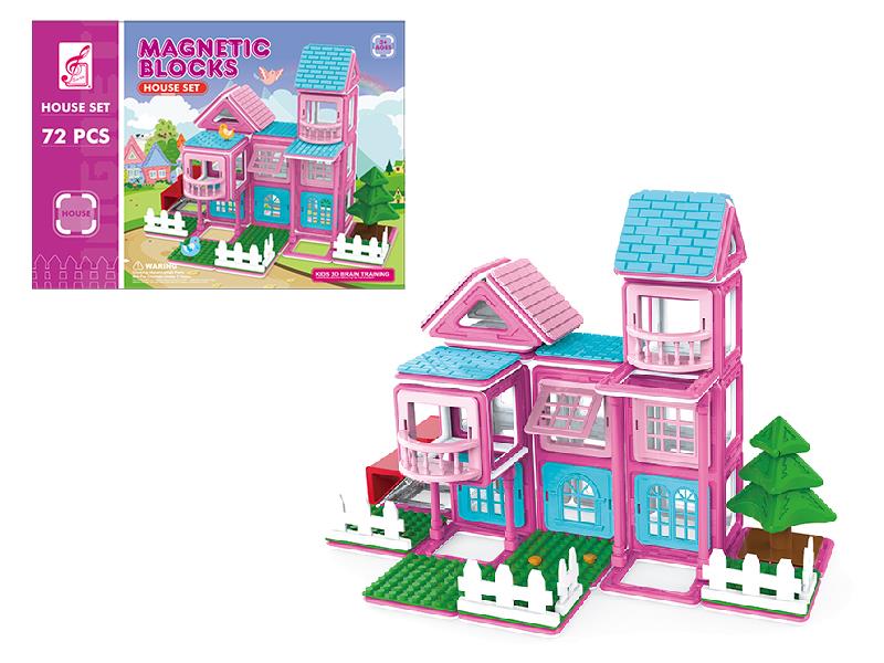 Girl Series House Magnetic Building Blocks 72pcs