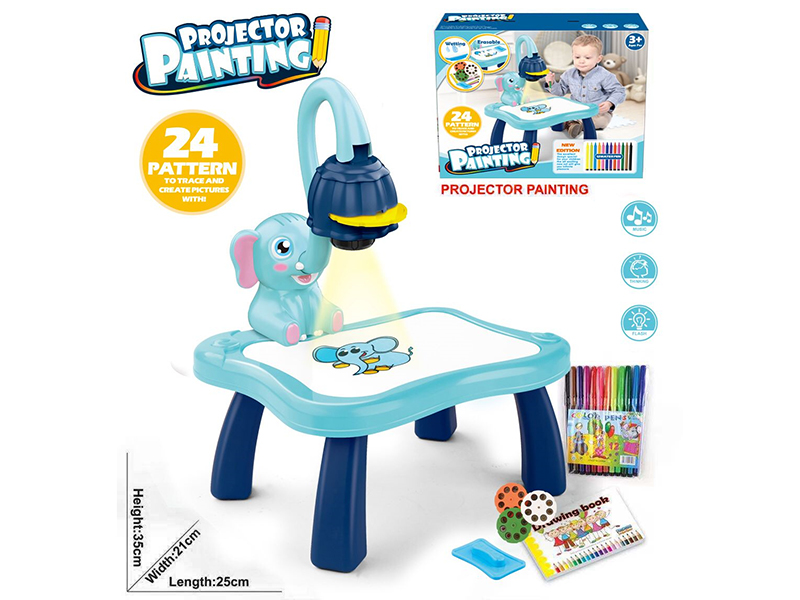 Blue Elephant Projection Drawing Board(With Music)