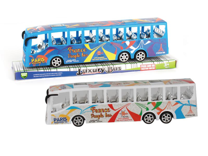 Solid Color Friction Bus Car