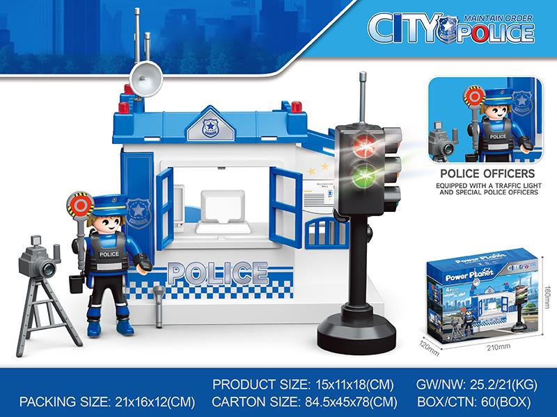 DIY Assembly Police Booth Scene Toy