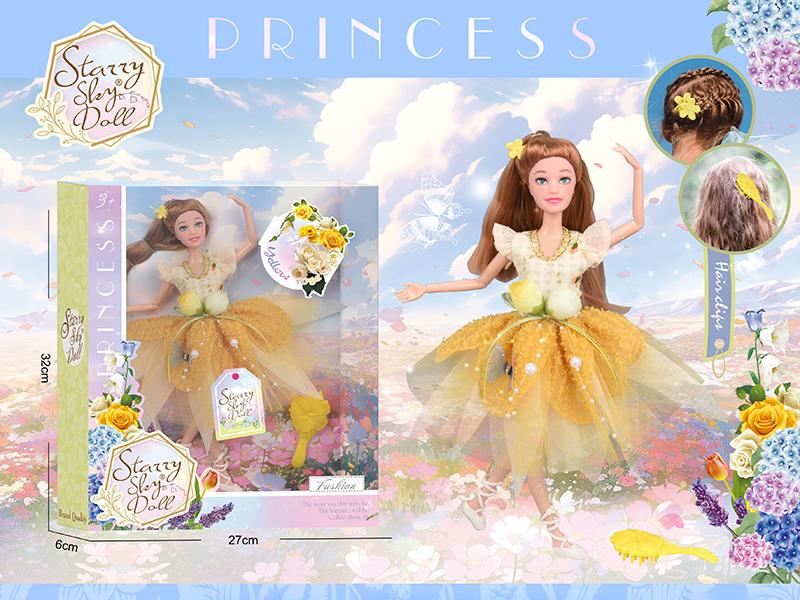 11.5 Inch 11-Joint Flower God Princess Doll(Yellow Rose)