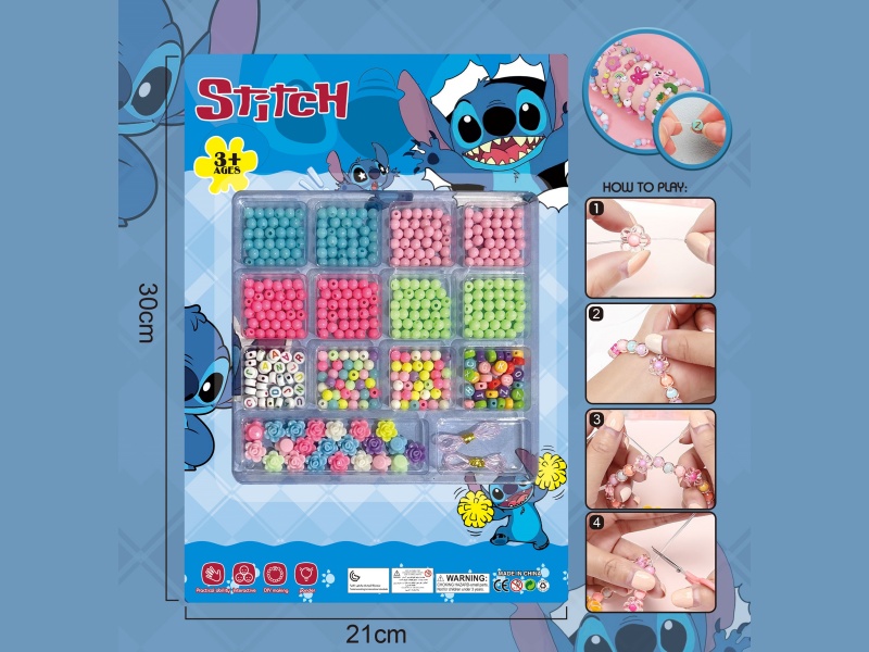 Stitch Diy Beaded Jewelry Bow With Multiple Colored Beaded Ribbons And 2 Threads