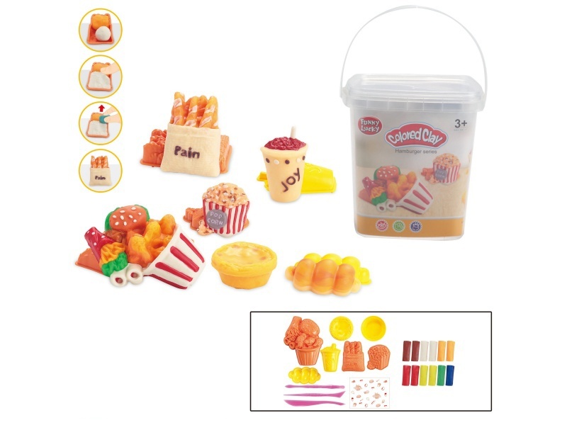 Hamburger popcorn egg tart series of colored pastes