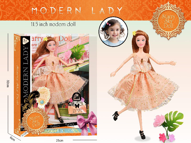 11.5-Inch 11-Joint Orange Dream Princess - 3 Pieces Of Hairpins - Exquisite Simulation Bouquet
