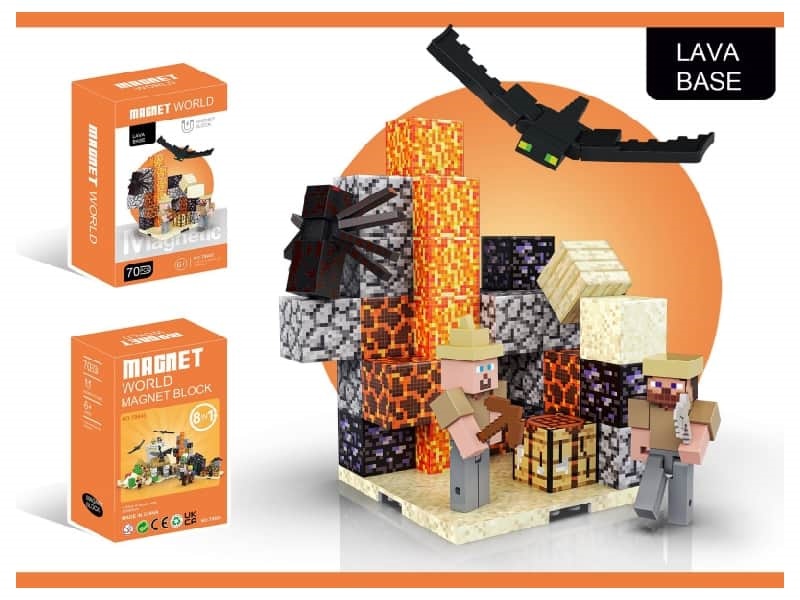 Magnetic Building Blocks-Lava base