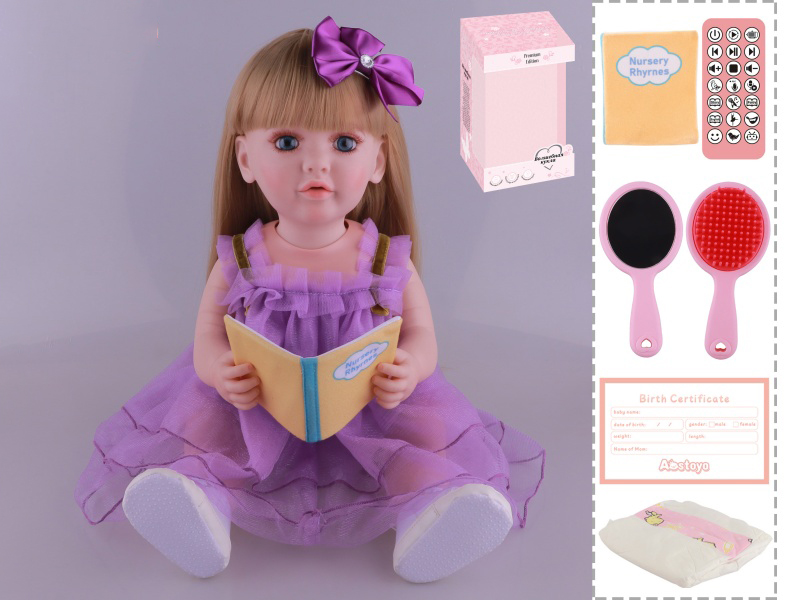 22-Inch Bionic Smart Rebirth Doll, Capable Of Bionic Shaking Of The Head, Raising Of The Hand, Mouth Movement To Speak, Intelligent Dialogue, Recording, Imitating The Tongue, Oral Skills, Dance Music