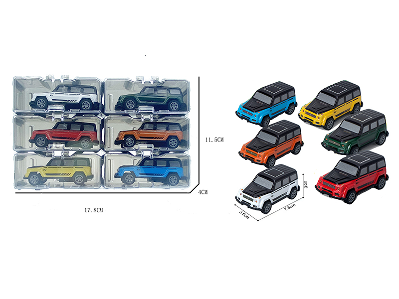 Pull Back Iron Car Storage Box Set