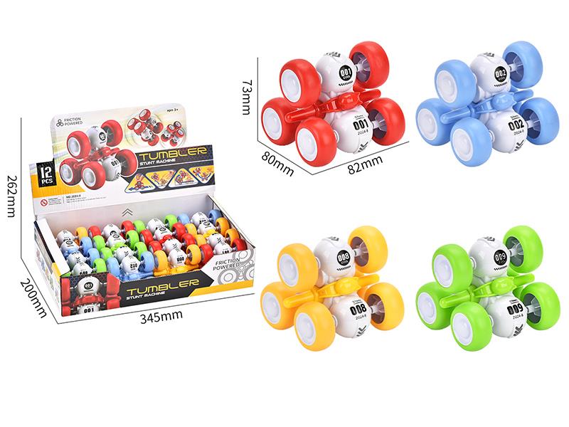 Friction 6-Wheel Stunt Cars 12pcs