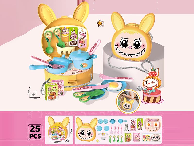Labubu Kitchen Single Shoulder Bag Play House Toy 25pcs