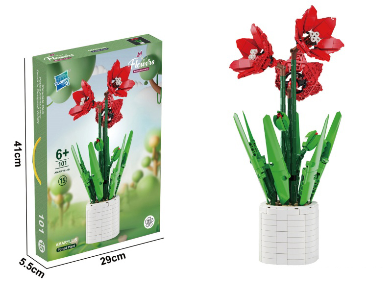 Hippeastrum Red Building Blocks (876 Pieces) 876 Pieces