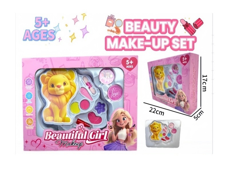 Double-layer little lion children's makeup accessories and toys
