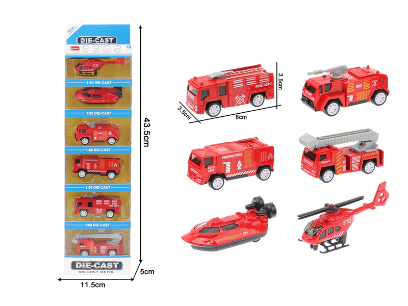 1:60 Pull Back Alloy Fire Truck(6PCS)