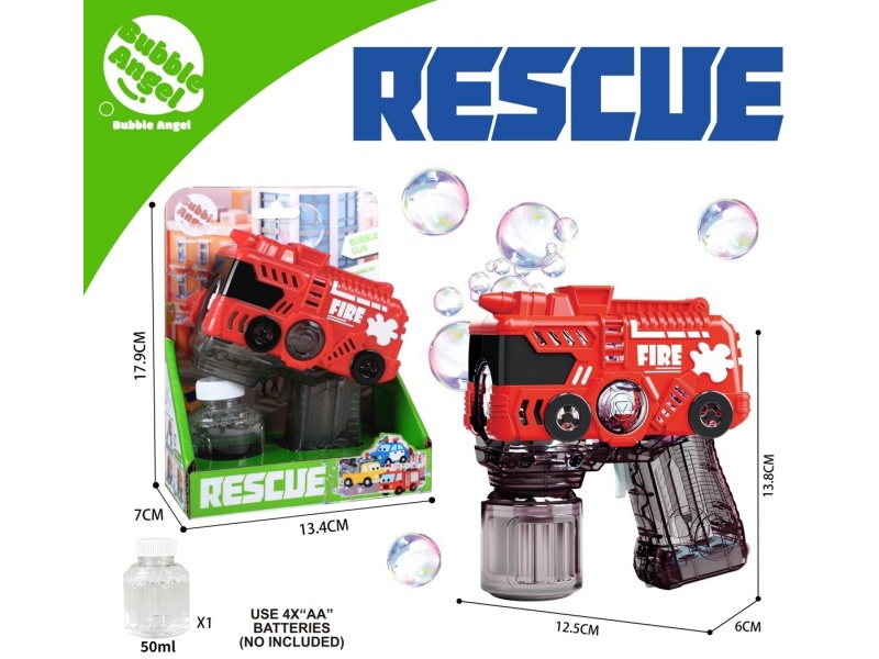 The Bubble Gun Of The Fire Alarm Vehicle Is Illuminated