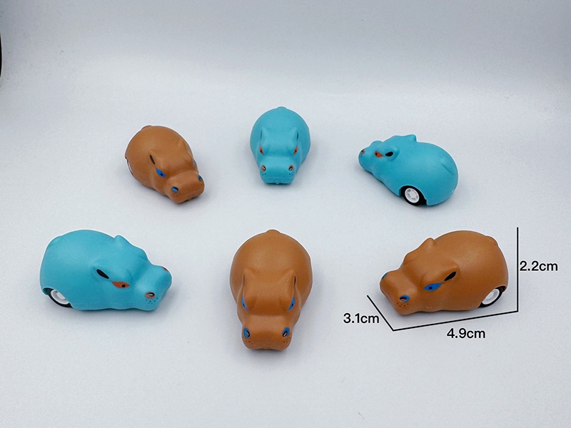 Cartoon Hippo Pull Back Car