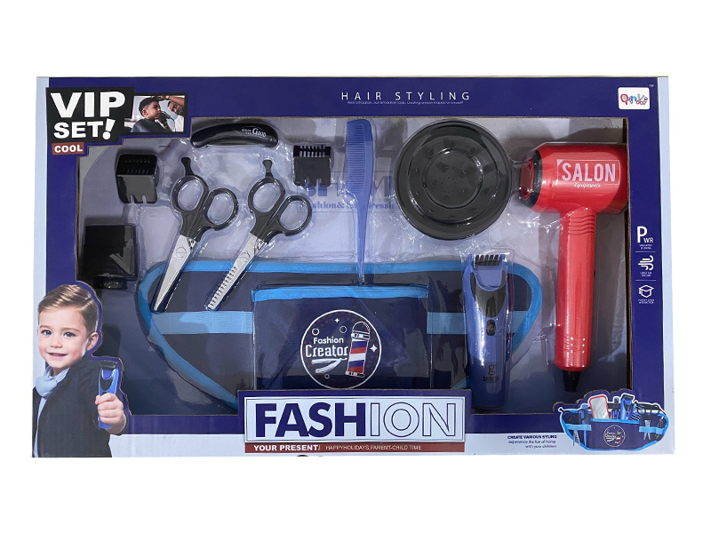 Simulation Beauty Salon Hair Dryer Hair Clipper Tool Belt Pouch Set 11pcs