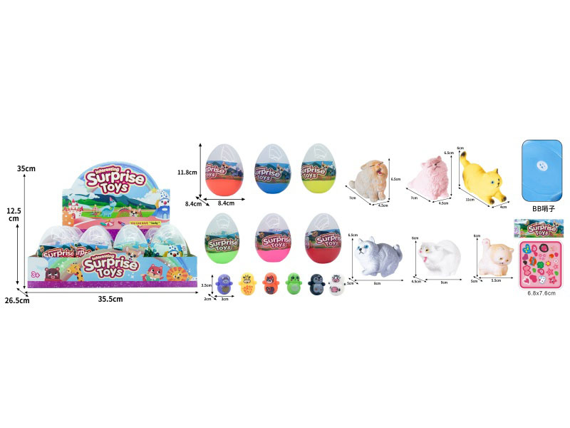 The New Type Of Vinyl Simulation Cute Pet Cat Animal + Untoppling Doll + Self-Adhesive Water Play Figurine Pinching Fun Bb Whistle Soft Rubber Toy