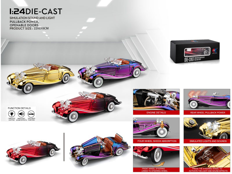 1:24,500K Vintage Car Electroplated Edition