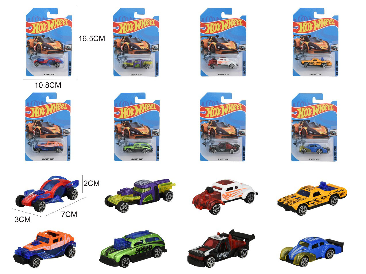 8 Mixed 1:64 Alloy Sports Cars (Coasting)