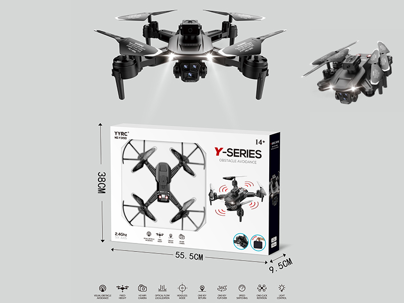 2.4G R/C Optical Flow Localization, Dual WiFi Cameras, Folding Aerial Photography Drone
