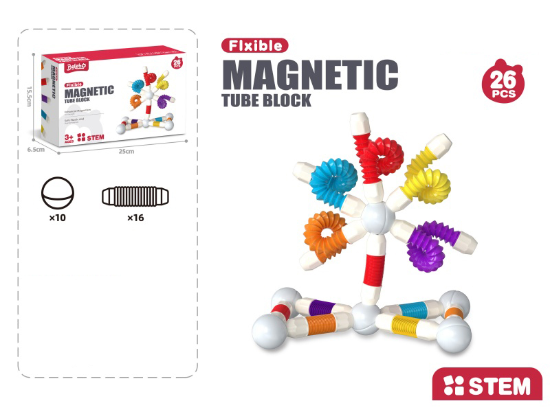 Children'S Educational Toy Telescopic Magnetic Bar (26Pcs)