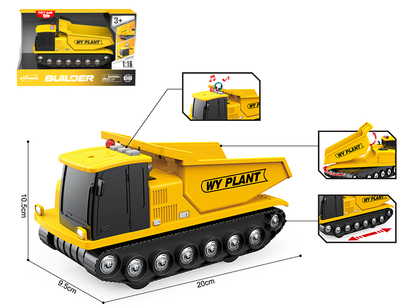 1:16 Friction Crawler-Type Dump Truck(With Sound And Lights)