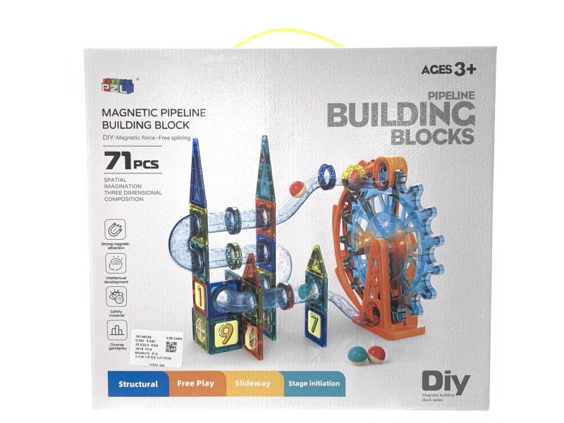 Electric Ferris Wheel Magnetic Pipe Building Blocks (71 Pieces)