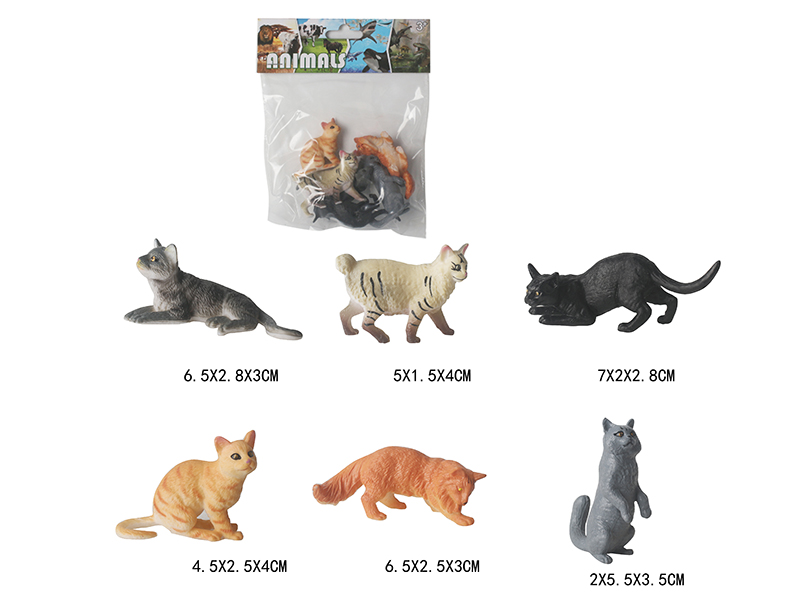 Solid Mini Pet Cat Set 6pcs