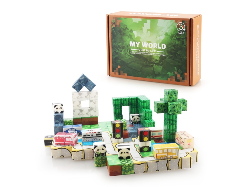 Building Blocks: 2.5Cm Road Traffic Set (196 Magnetic Blocks)