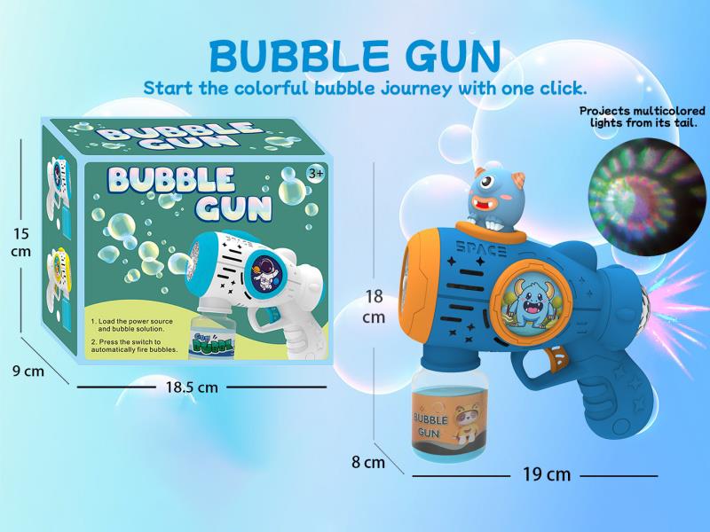 Monster Multi-Hole Automatic Bubble Gun (With Light) Rear Projection Light