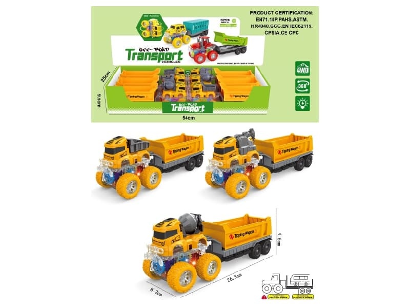 Four-Wheel Drive Double Friction Stunt engineering Trailer + Sand Hauler