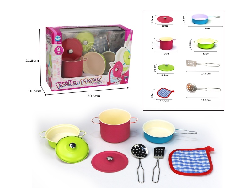 Stainless Steel Tableware Play Set 8PCS