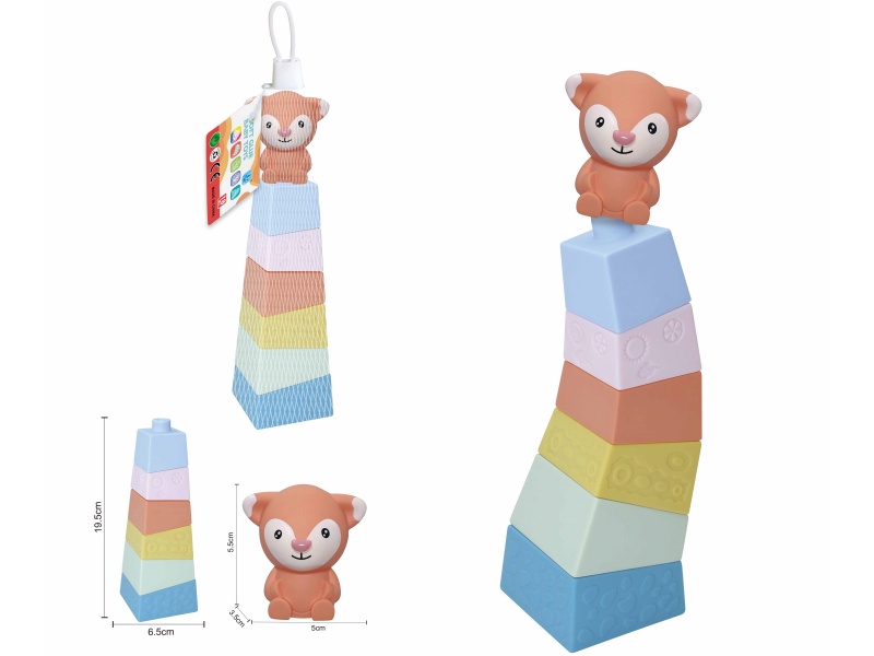 Soft Plastic Stacked Tower Finger Doll Set(Fox) 7pcs