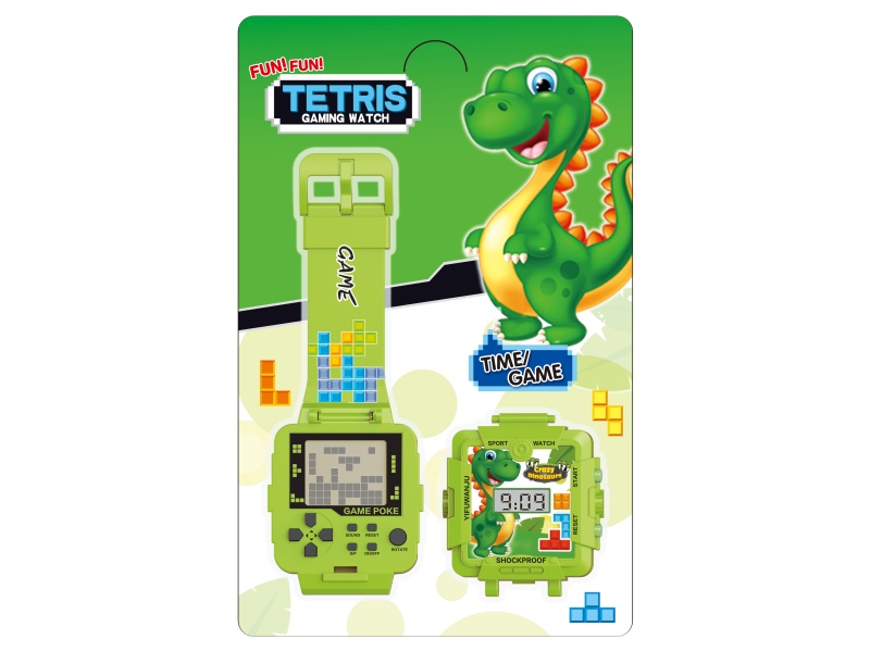 Dinosaur Tetris Game Electronic Watch