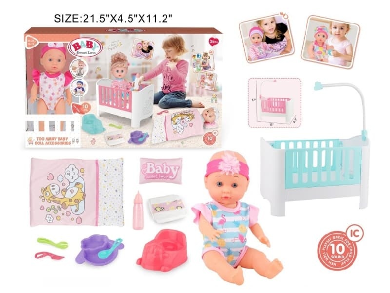 Premium 13 "Fixed Eye Water Doll 10-Sound Ic