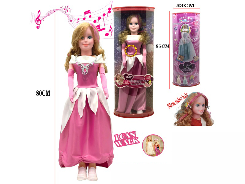 80cm Walking Princess Doll With Music(2xAG3 Batteries)