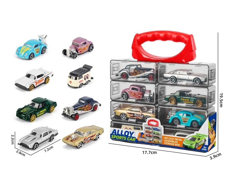 1:64 Ming A Box Sliding Alloy Bike (8-Piece Set)