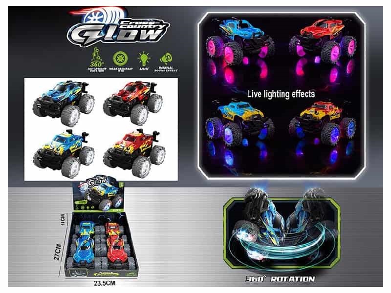 Friction Stunt Car With Sound And Lights 4pcs
