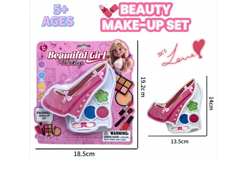 High heels, children's makeup accessories, toys