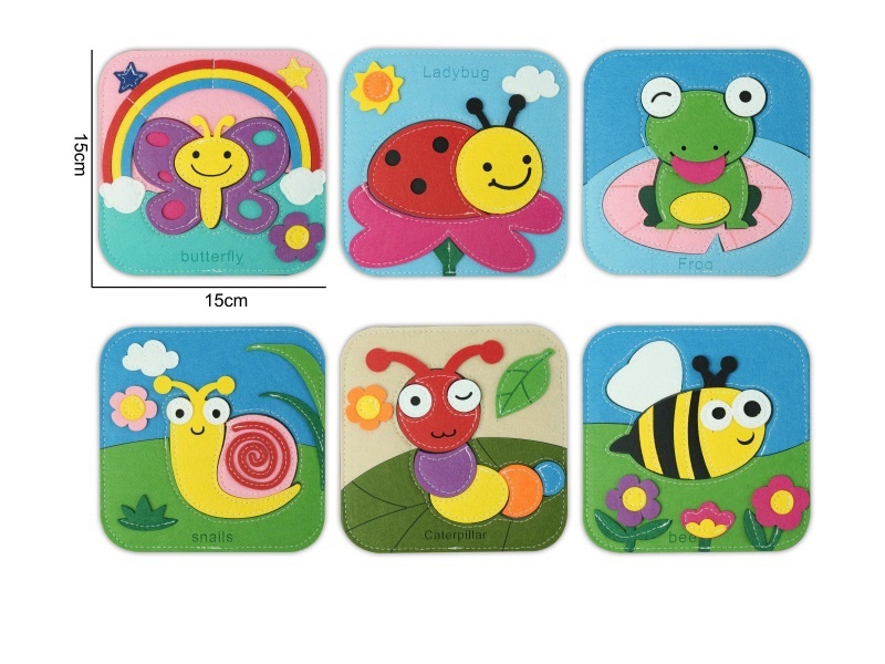 Montessori Early Childhood Education And Intelligence Development - Felt Animal Single Sheet, 6 Pages