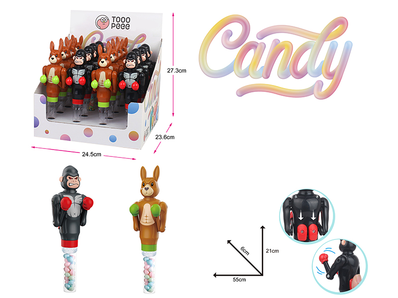 Kangaroo Gorilla Boxer Candy Toys 16pcs