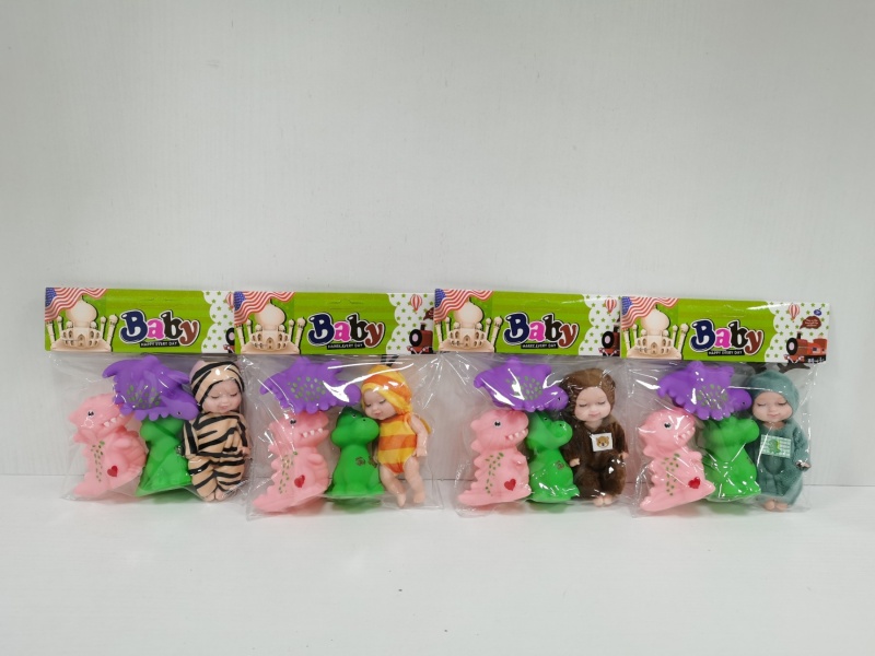 4.5-Inch Injection-Molded Body Animal Nap Doll