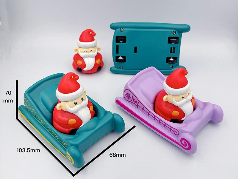 Santa Clause Sleigh Pull Back Car(Sleigh:UV Printing, Santa Clause:Pad Printing)