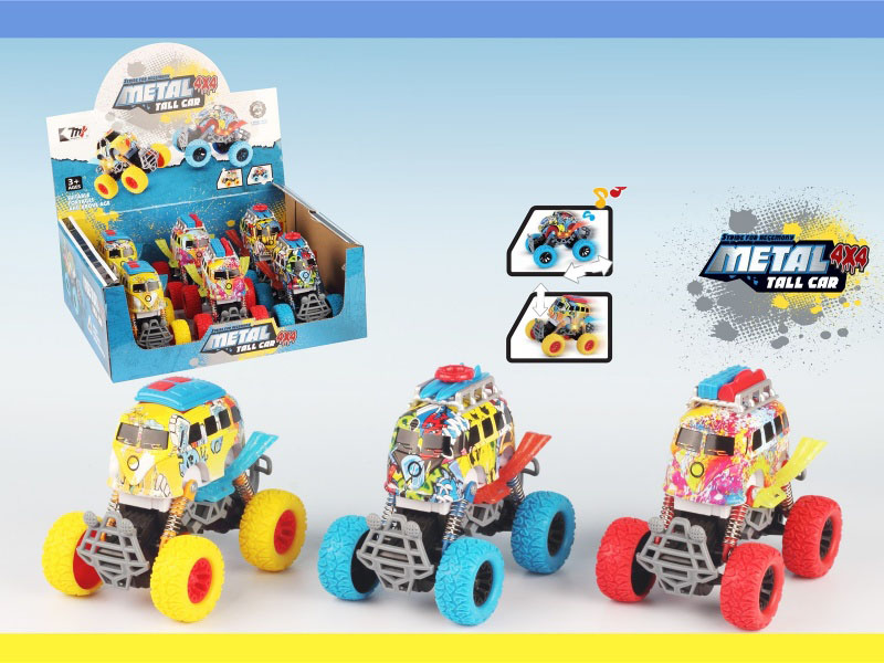 Dual-Inertia Alloy Car (With Lights And Sound) (6Pcs)